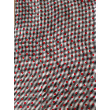 Pied de poule et pois Rayon Twill 3024S impression sur tissu