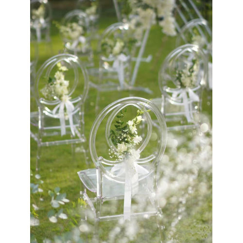 Transparent Crystal Resin Acrylic Round Back Wedding Chair
