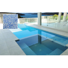 Iridescent Nebula Mosaic Blue Glass Swimming Pool Tile