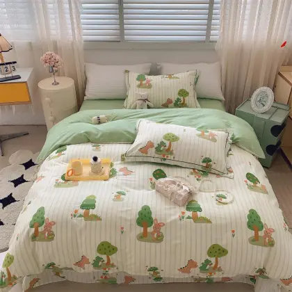 Jungle exploration bed sheet cover bedding pillowcase set