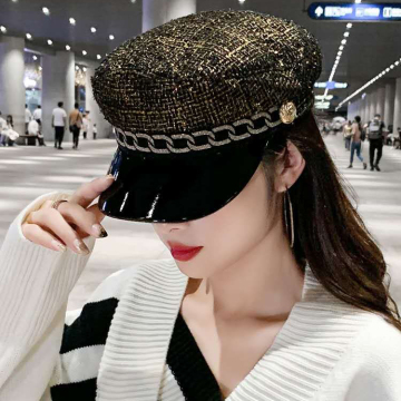 Fashion beret hat with sun visor cap