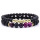 2Pcs 8MM Natural Healing Stone Bracelets for Men Women steel ball Beaded Bracelets Elastic