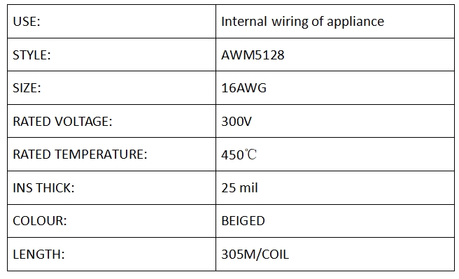 Mica wrapped wire AWM5128 16# BEIGED
