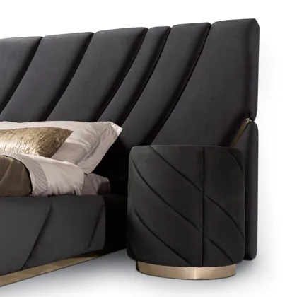 Modern Italian Leather Luxury Double King Size Bed