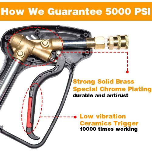 Pistolet de lave-glace à courte pression de 5000 psi