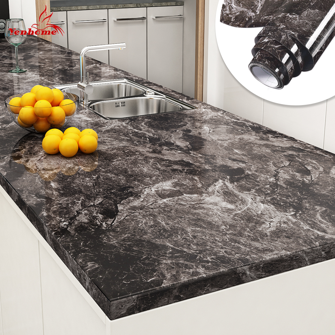 PVC Marble Contact Paper for Countertops Kitchen Cabinet Vinyl Film Removable Self adhesive Wallpaper Home Decor Wall Stickers