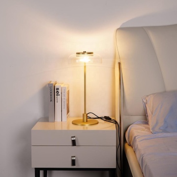 Luxury Smoke Grey Glass Bedside Table Lamp