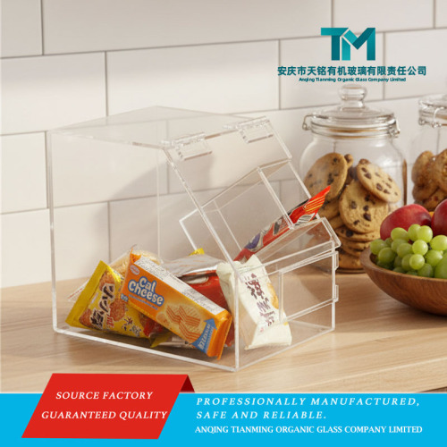 Armazenamento de dispensador de doces em mesa de acrílico transparente