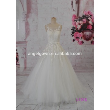 wedding dress boat neckline see through back lace applique beach wedding gowns