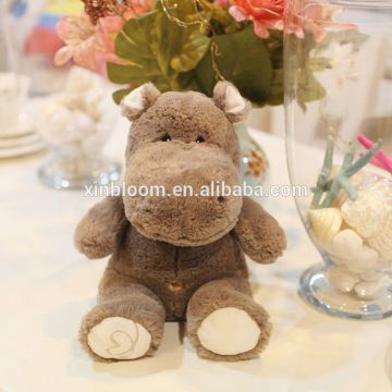 hot-selling new style cartoon animal model 40 60cm brown and red river horse plush toy doll