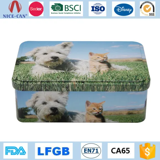Rectangle tin pet food container wholesale