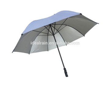 Purple color double metal flutes uv golf umbrella