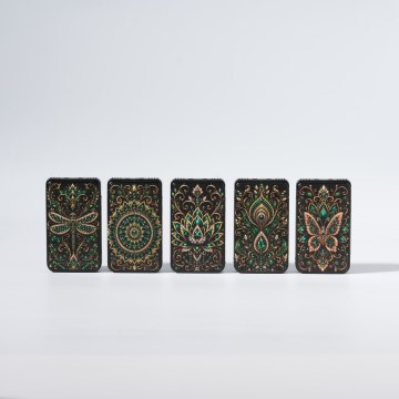 Isqueiro de chama dupla com estampa de mandala vintage