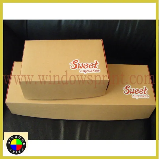 Custom designed brown cupcake box