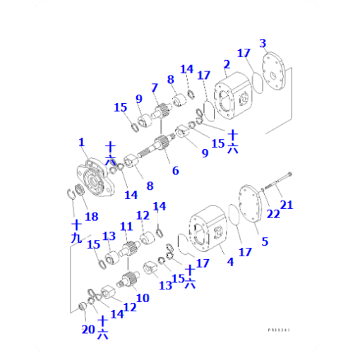 Grade-leveling machine GD625A-1 hydraulic pump 23B-60-11301