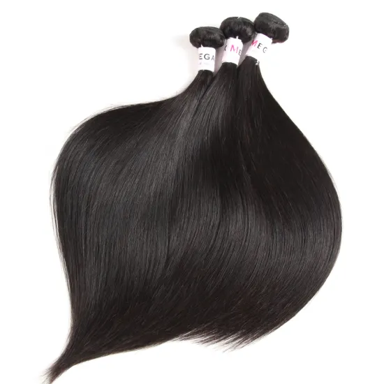 MEGALOOK Straight 8A Cuticle Aligned Remy Human Hair Brazilian Extension Hair Bundle