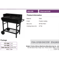 Powder-Coated Steel Charcoal Grill for Patio Cookouts