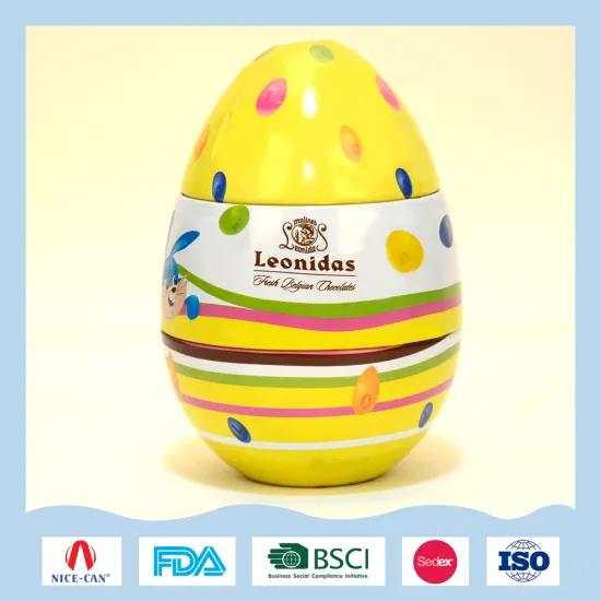 Cute Metal Toy Chocolate Bean Egg Shape Tin Can