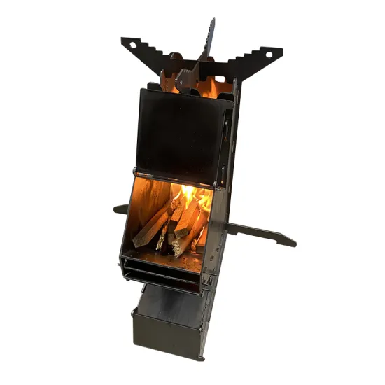 Portable Mini Folding Rocket Stove for Outdoor Camping and Wood Burning
