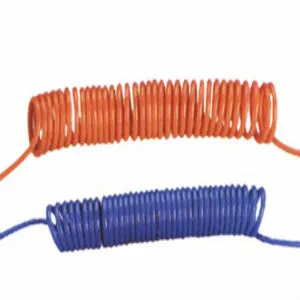5*8mm Coiled PU Spiral Air Hose Blue And Orange