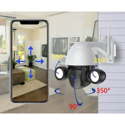 Caméra de projecteur de cour de sécurité étanche extérieure Wifi