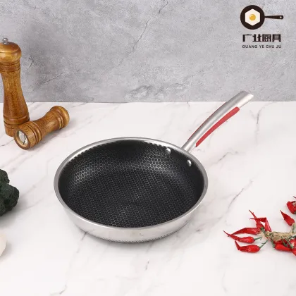 Three-layer steel frying pan