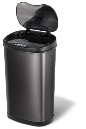 New Design Public Stainless Steel Induction Trash Can Black