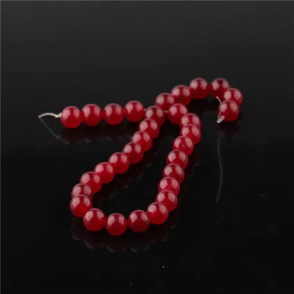 2018 Wholesale pink chalcedony loose bead pink jade loose bead