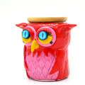 Red Owl Glass Storage Jar