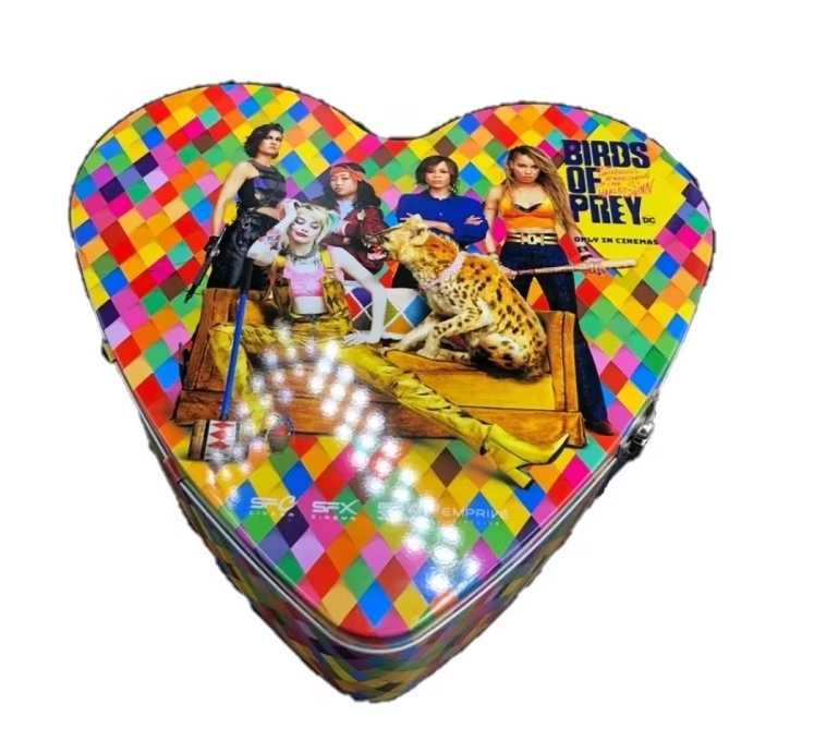 heart custom printed tin box