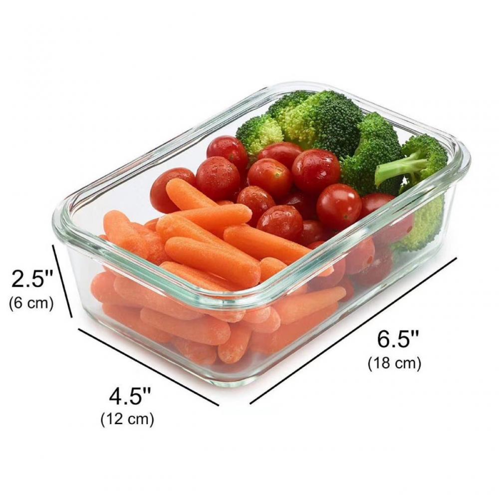 PLASTIC LID GLASS STORAGE CONTAINER LUNCH BOX