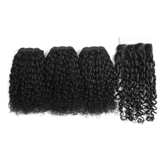 10A Pixie Curls Human Hair Cuticle Aligned Hair Brazilian Hair Cheaper Price Pissy Curly Virgin Brazilian 3 Bundles 100g 10"-20"