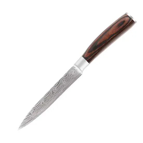 5 Inch Kitchen Utility Knife: Stainless Steel Blade with Ergonomic Pakkawood Handle