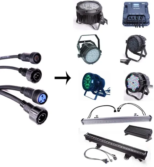 Waterproof IP65 Professional DMX & Power Cables for Outdoor DJ Stage Lighting