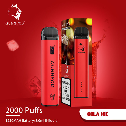 Оптовая 100% оригинальная Gunnpod 2000 Puffs Disposable Vape Vape