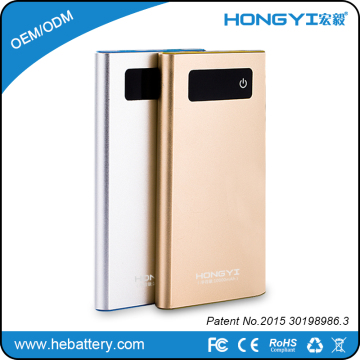 portable fast charger smart phone slim power bank 10000mah battery charger HE-758S[HONGYI]