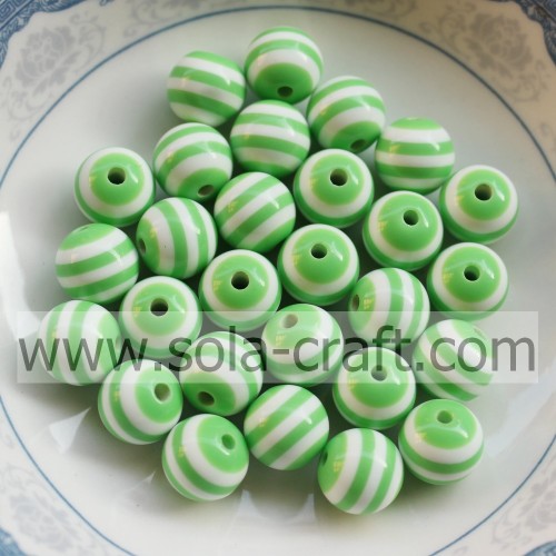 2014 10MM 500Pcs Green & White Zebra Latest Design Shamballa Round Pandora Wholesale African Wedding Jewelry Beads