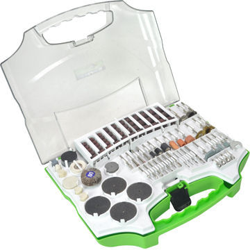 93-piece rotary accessory set, includes 43-piece sanding band and 4-piece felt wheel
