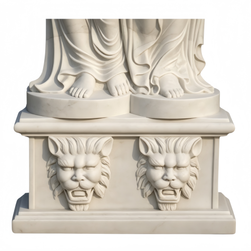 Grand Neoclassical Marble Caryatid Columns Outdoor Spaces