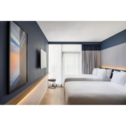 Luxury Guestroom Sets: Motto by Hilton Stylish Micro Hotel Bedroom Furniture Bunk Beds