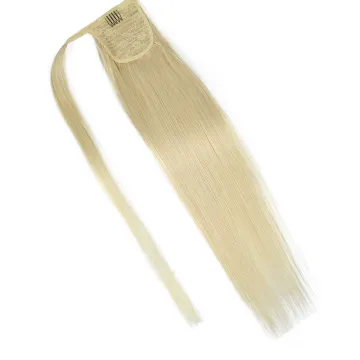 Double drawn virgin cuticle hair wrap around ponytail human hair brazilian hair 613 ponytail