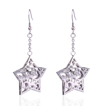 Factory wholesale 316L stainless steel Earring 3D star Dangle earrings