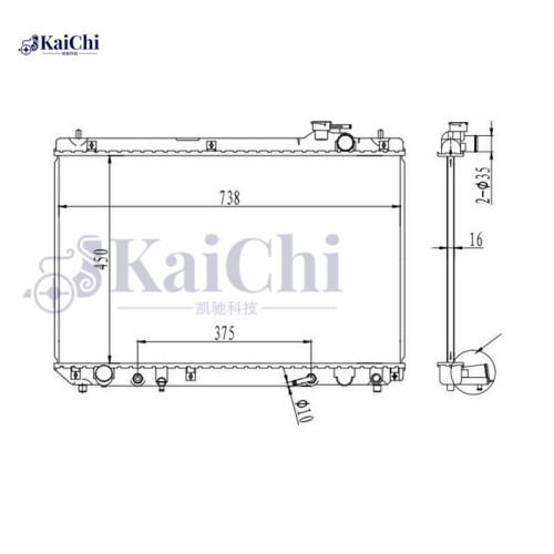 2542 Radiador de peças automáticas Lexus RX300 3.0L 2001-2003