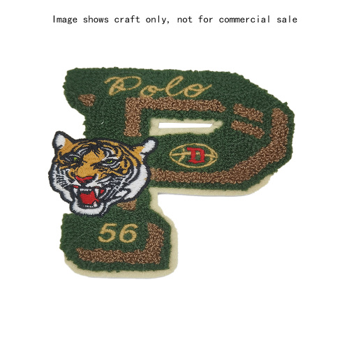 Etiqueta bordada de toalla de tigre retro americano