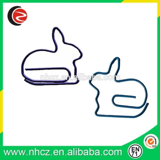 Cute novel of rabbit shaped big metal paper clip