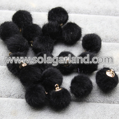 16MM Mink Fur Ball Pompom Pom Ball Charm μενταγιόν