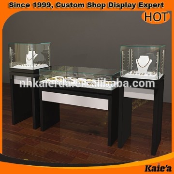 Used jewelry glass display case with light