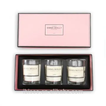 Custom matte white candle gift packaging box with logo foil