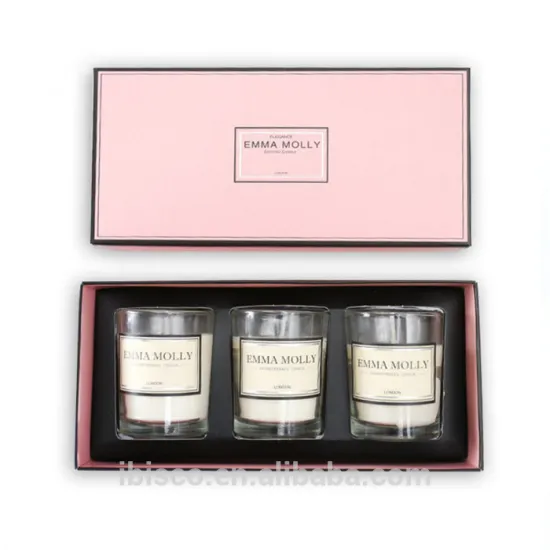 Custom matte white candle gift packaging box with logo foil