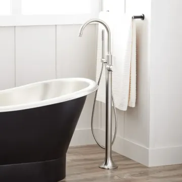 Brass Freestanding Tub Faucet with Lever Handle for Floor Standing Bathtub